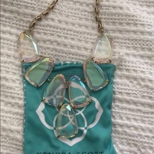 Clear iridescent Harlow bib necklace